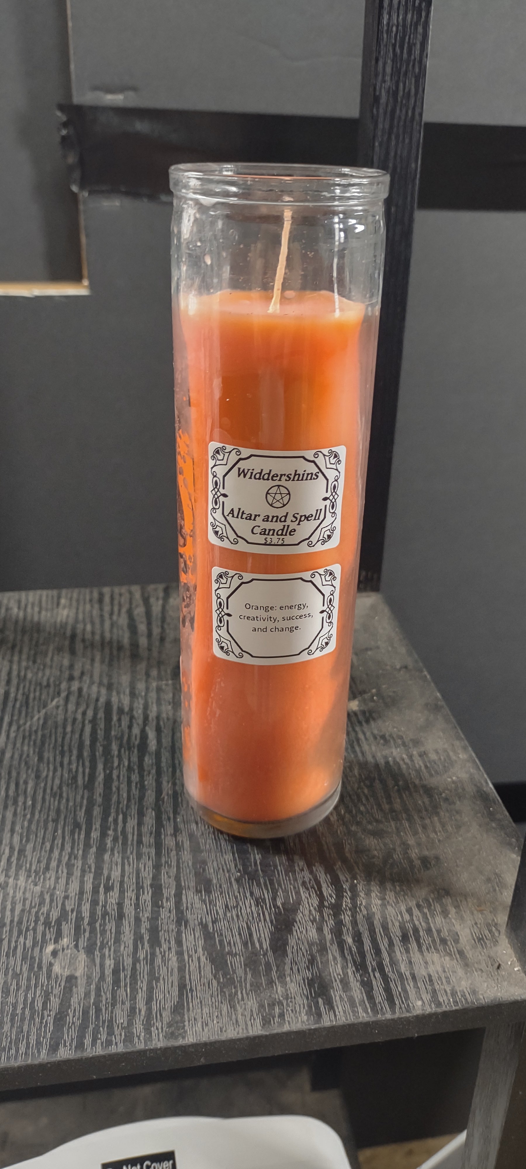 Orange altar candle
