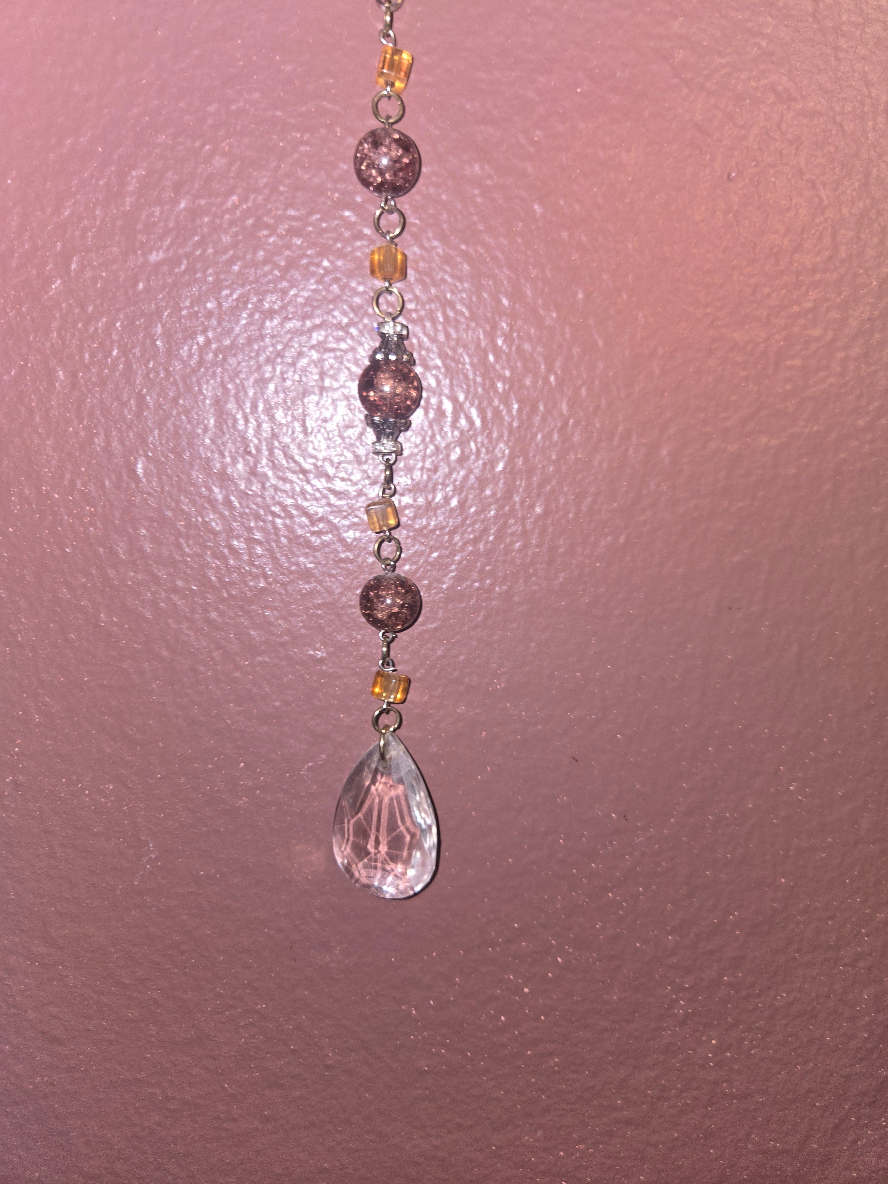 Clear Crystal and brown glass sun catcher