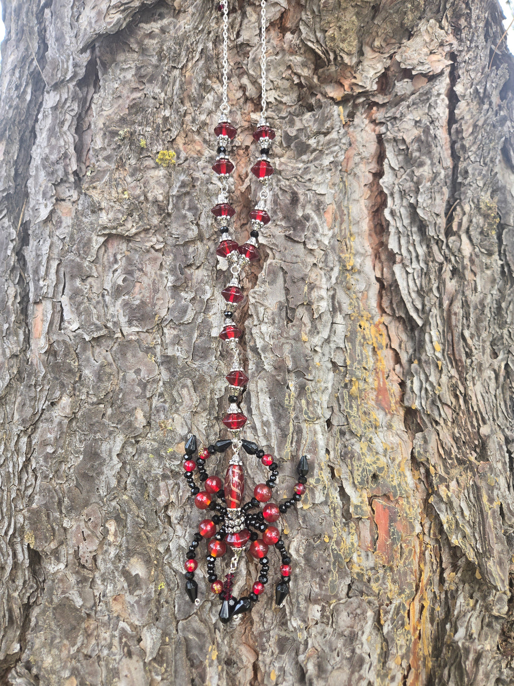 Beaded spider necklace