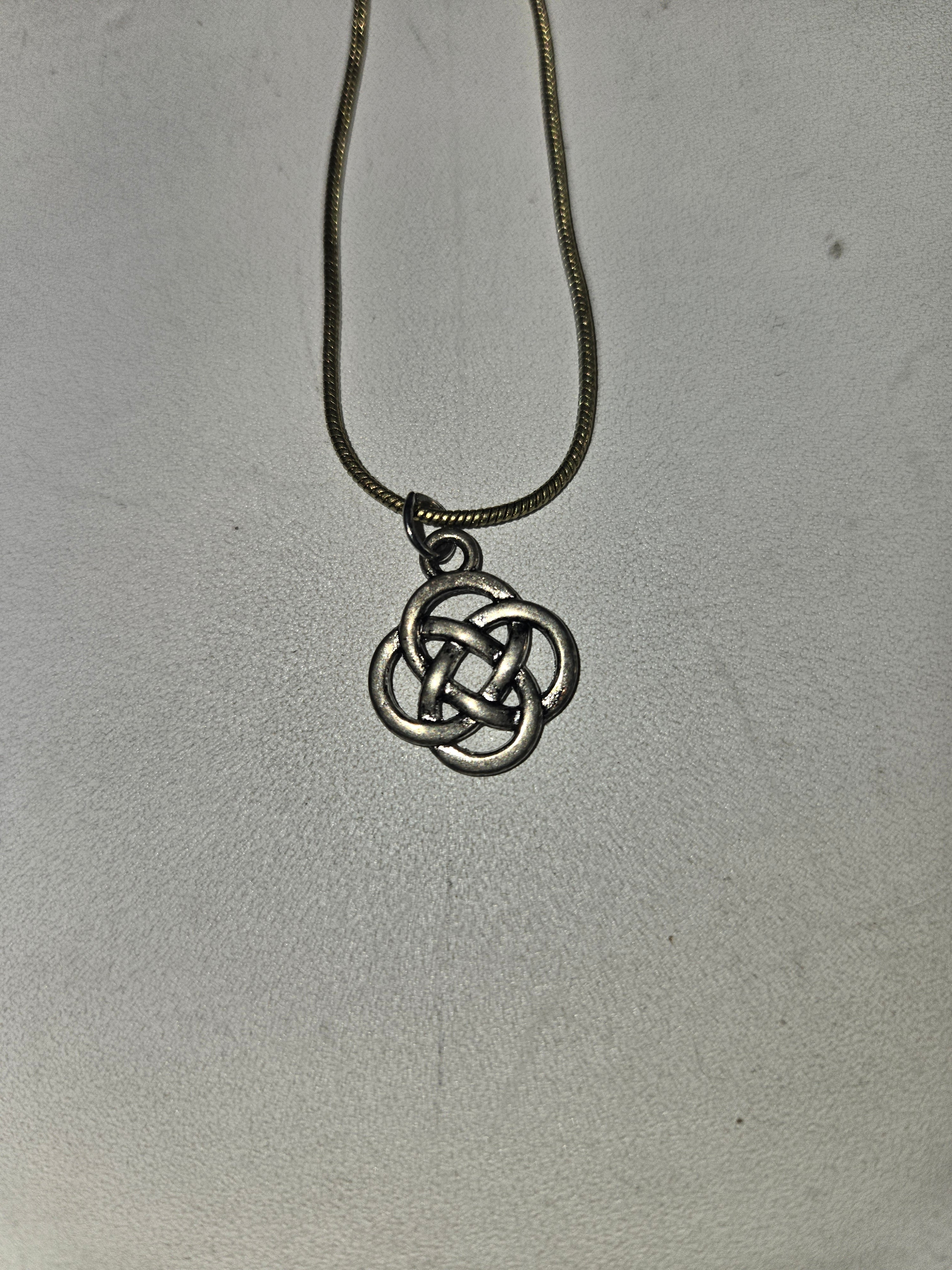Silver Celtic knot necklace