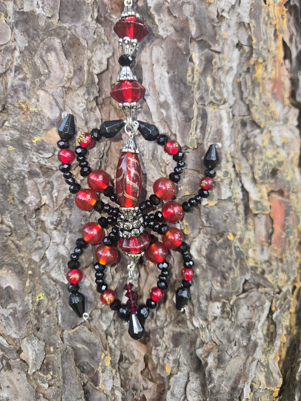Beaded spider necklace