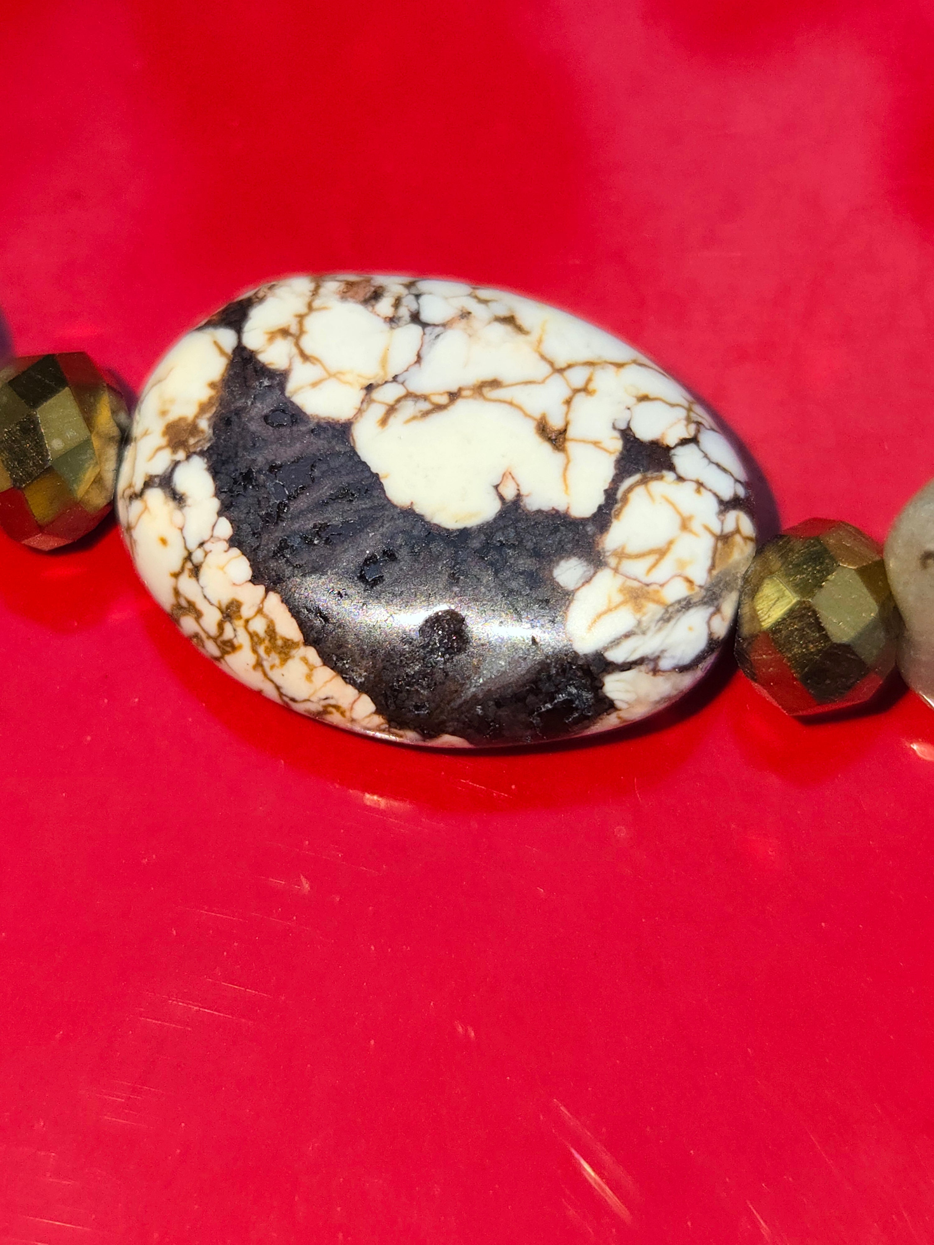 Fossil and semi-precious Stone necklace