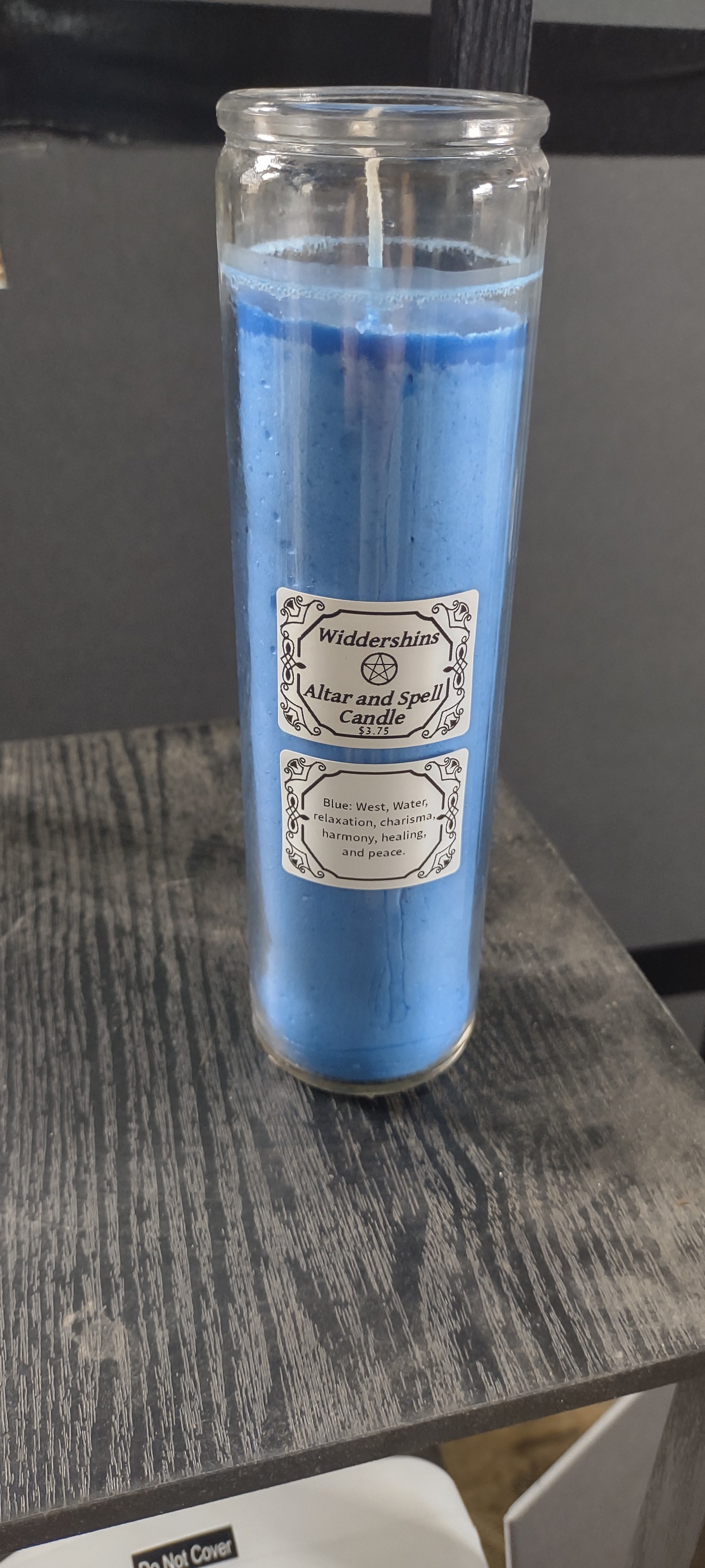 Blue altar candle