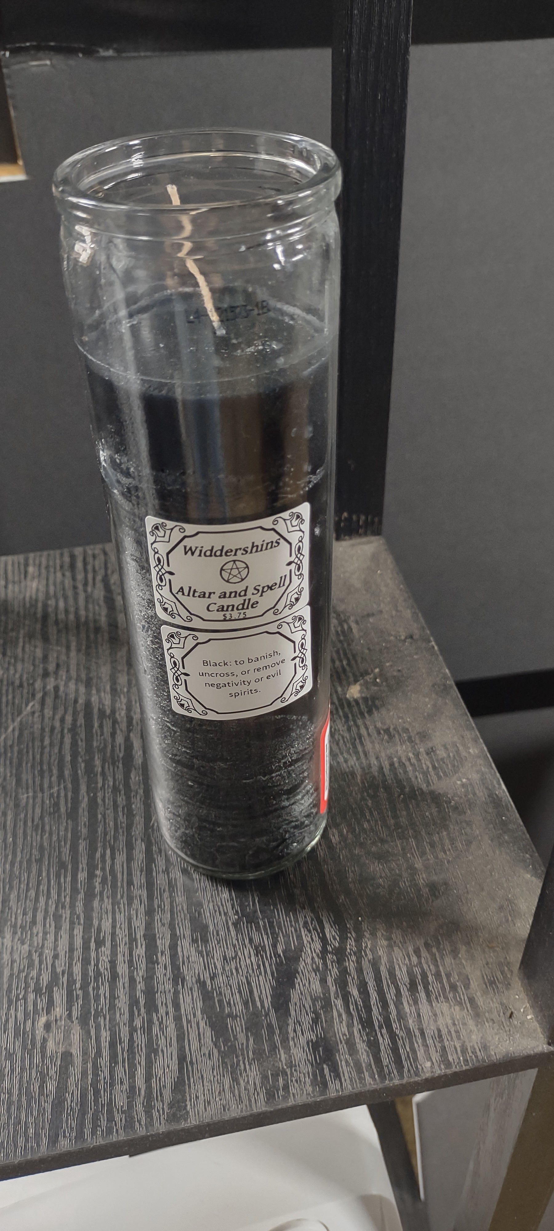Black altar candle